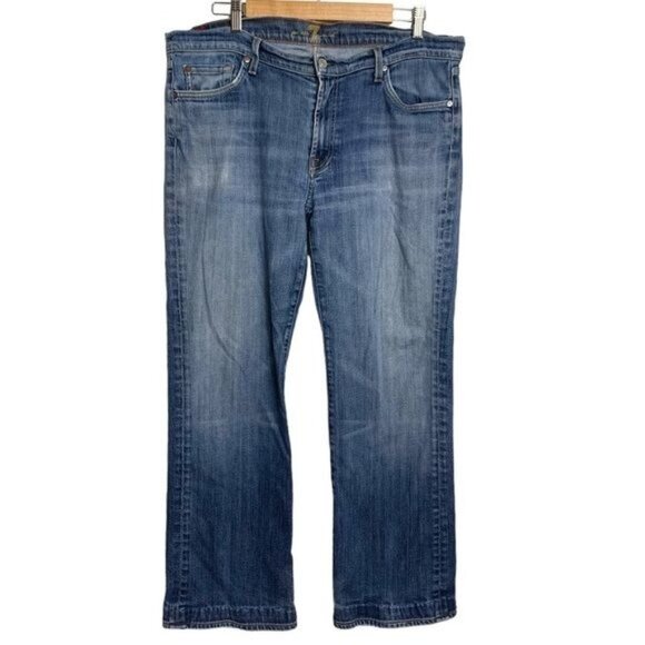 Men's 7 for All Mankind Bootcut Jeans Size 36‎ - Retro Boho Western Medium Wash - Picture 1 of 16